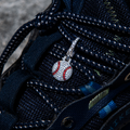 Iced Baseball Clip On Pendant - White Gold