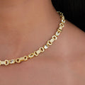 Iced Canary Link Circle Chain in Yellow Gold - 6MM