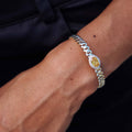 Iced Canary Oval Cuff Bracelet in Yellow Gold - 3mm