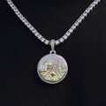 Iced Chicago Pendant in White Gold
