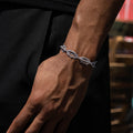 Iced Crown of Thorns Bracelet in White Gold