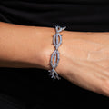 Iced Crown of Thorns Bracelet in White Gold