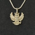Iced Owl Pendant in Yellow Gold
