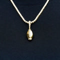 Iced Stitched Football Pendant in Yellow Gold