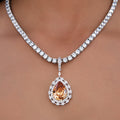 Iced Teardrop Rock Pendant in White Gold