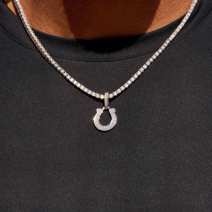 Indianapolis Colts Official NFL Micro Logo Pendant in White Gold