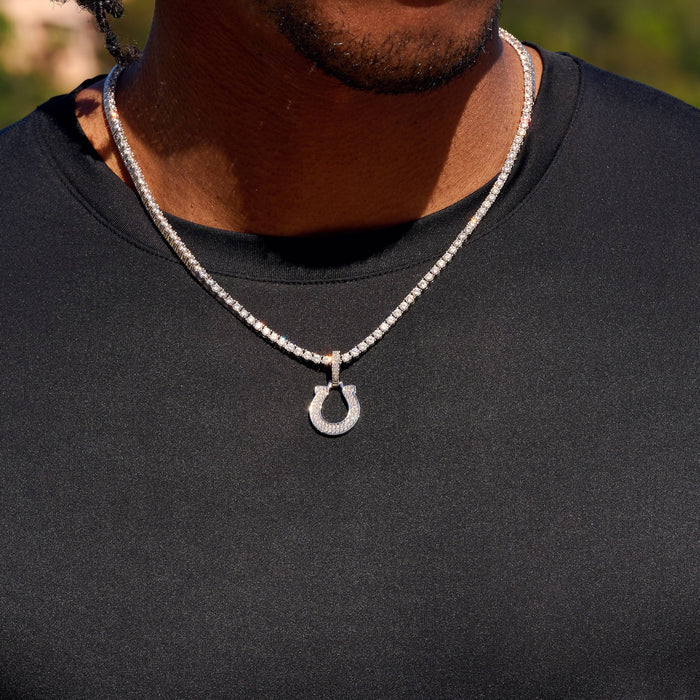 Indianapolis Colts Official NFL Micro Logo Pendant in White Gold