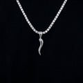 Italian Horn Pendant in White Gold