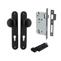 Iver Cambridge Knob Oval Backplate Entrance Kit with High Security Lock Matte Black  12834KENTR60KT - The Blue Space