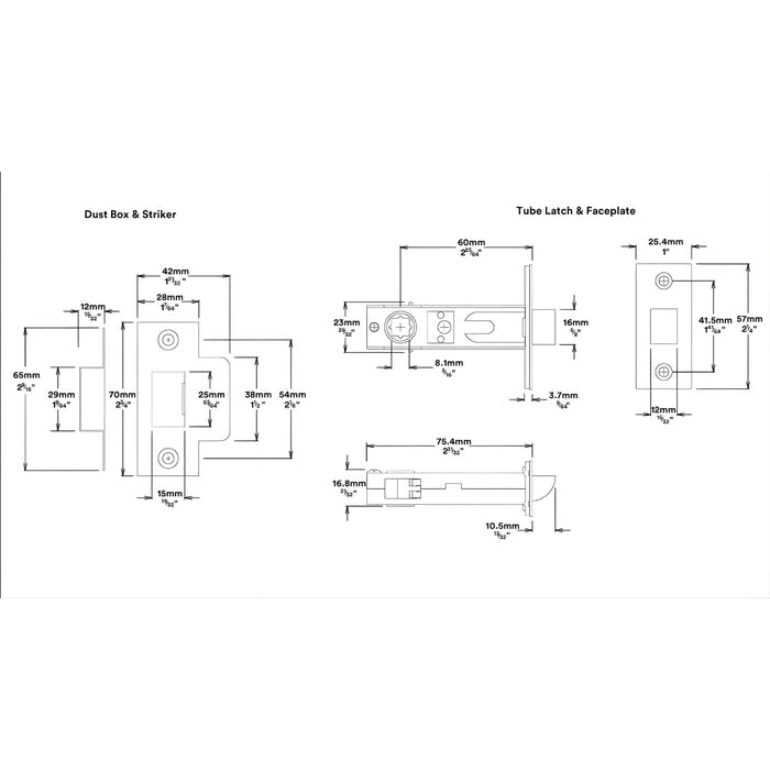 Line Drawing Lock Iver Cambridge Knob Rectangular Backplate Passage Kit Satin Nickel  14822KPASS60 - The Blue Space