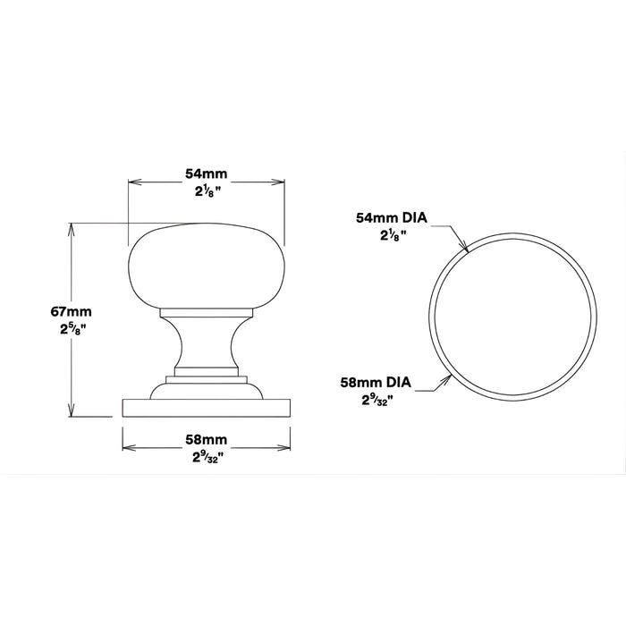 Line Drawing Knob Iver Cambridge Knob Round Rose Privacy Kit with Separate Privacy Turn Brushed Brass 0252KPRIV60 - The Blue Space