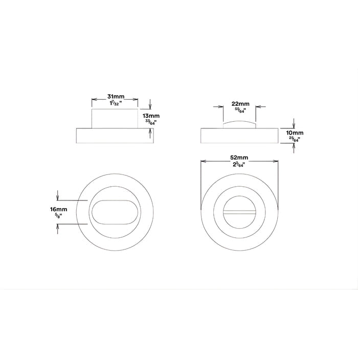 Lock Iver Cambridge Knob Round Rose Privacy Kit with Separate Privacy Turn Brushed Brass 0252KPRIV60 - The Blue Space