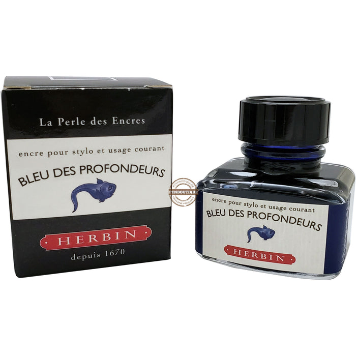 J. Herbin Ink Bottle - Bleu Des Profondeurs - 30ml - Pen Boutique Ltd