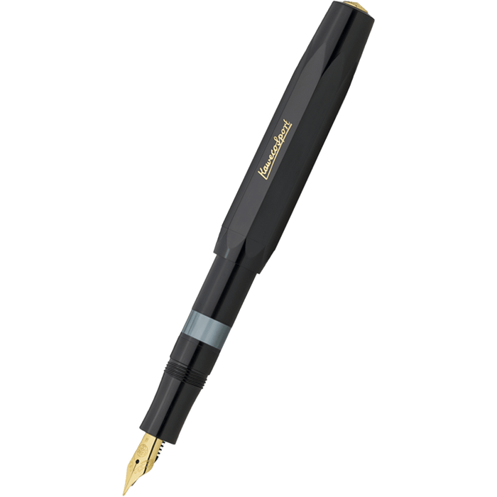 Kaweco Classic Sport Piston Fountain Pen - Black/Gold - Pen Boutique Ltd