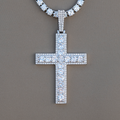 Large Diamond Pave Cross Pendant in White Gold