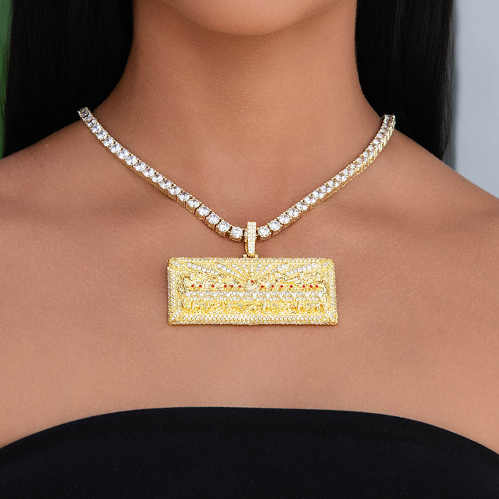 Large Iced The Last Supper Pendant in Yellow Gold