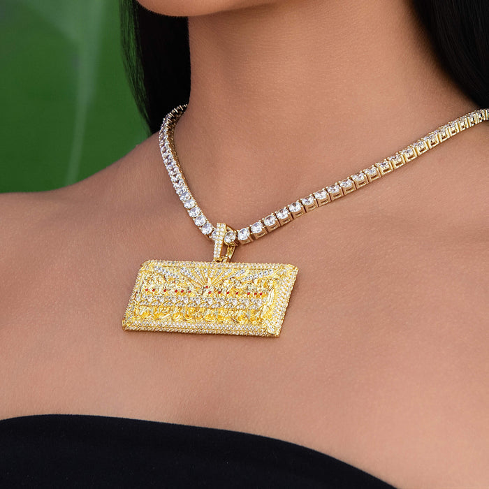 Large Iced The Last Supper Pendant in Yellow Gold