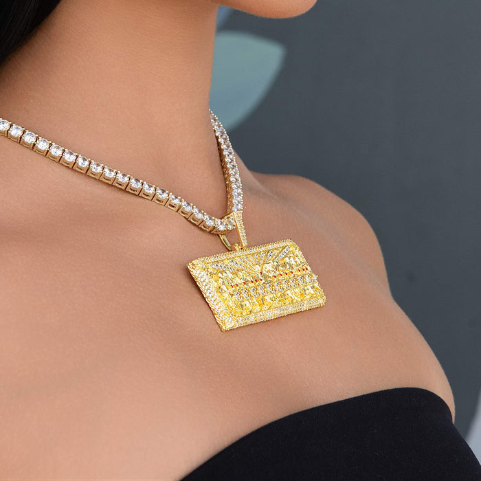 Large Iced The Last Supper Pendant in Yellow Gold