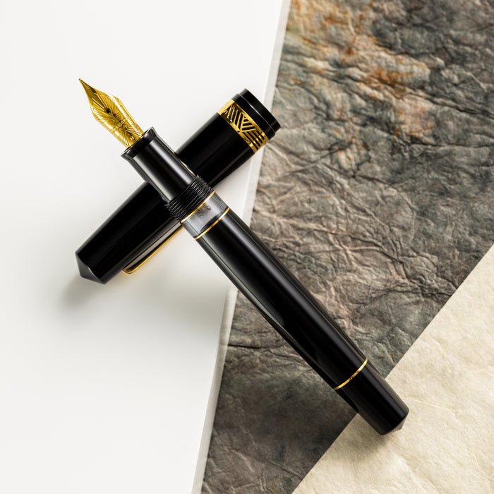 Leonardo Momento Magico Fountain Pen - Black Glossy - Steel Nib - Pen Boutique Ltd