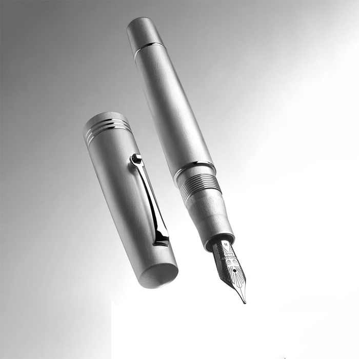Leonardo Momento Zero Fountain Pen - Alumina - Aluminium Trim (Limited Edition) - Pen Boutique Ltd