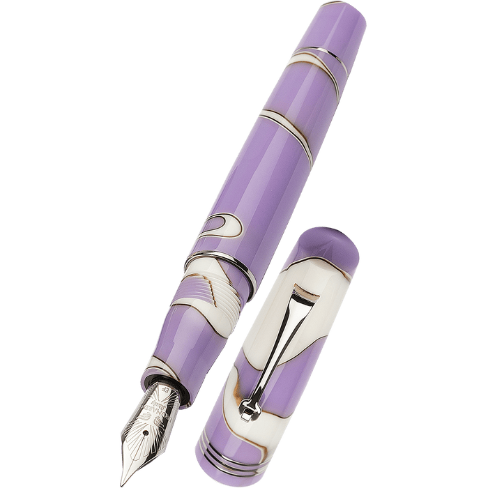 Leonardo Momento Zero Fountain Pen - Nuvola Lilac - Silver Trim - Steel Nib (Numbered Edition) - Pen Boutique Ltd