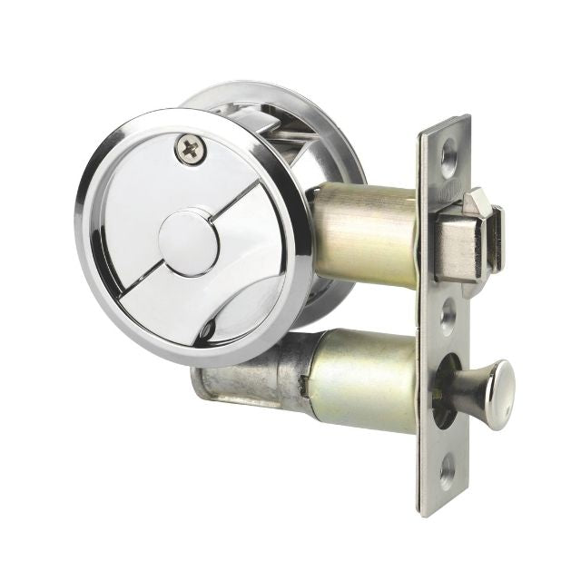 Lockwood Symmetry Round Cavity Sliding Door Privacy Set Chrome Plate Dp 7400CPDP - The Blue Space