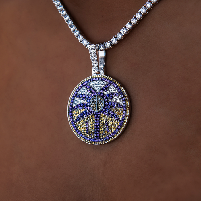 Los Angeles Sparks Official WNBA Logo Pendant in White Gold