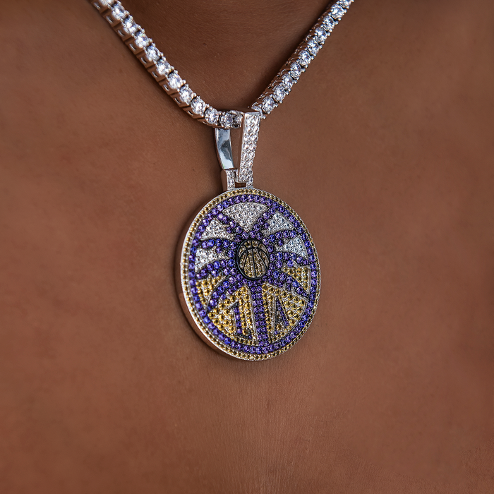 Los Angeles Sparks Official WNBA Logo Pendant in White Gold
