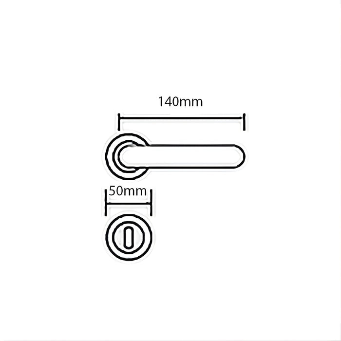 Technical Drawing Manital Ratio Privacy Door Handle Set Satin Brass MAN-RTPF-OSO-SB - The Blue Space