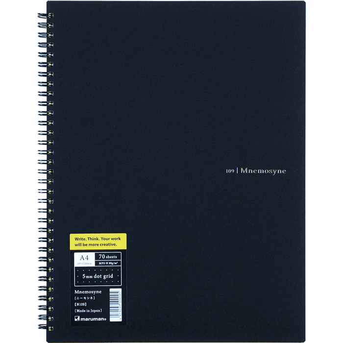 Maruman Mnemosyne Notebooks - Black - Dot - A4 - Pen Boutique Ltd