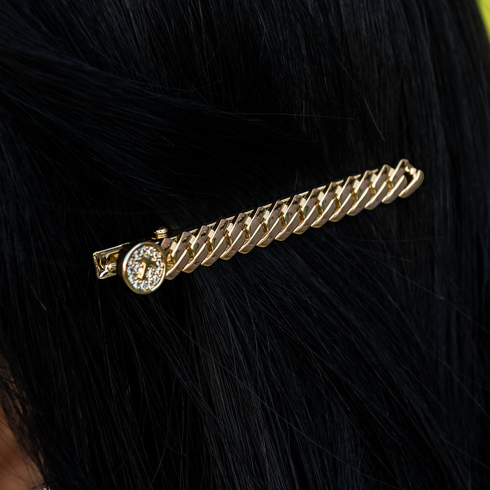 Miami Cuban Barrette in Yellow Gold- 8mm