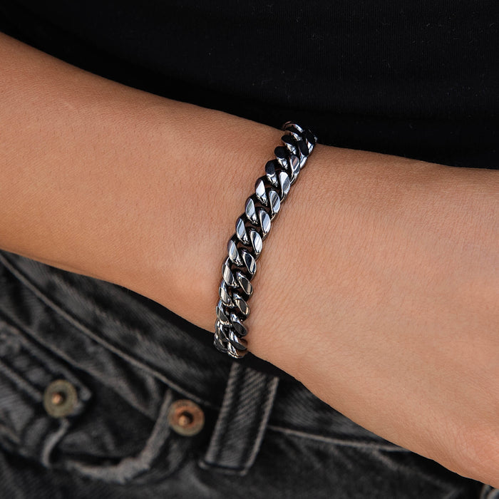 Miami Cuban Chain Bracelet in Black Rhodium - 8mm