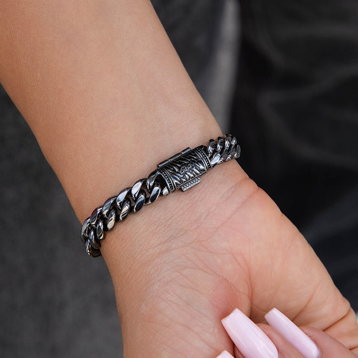 Miami Cuban Chain Bracelet in Black Rhodium - 8mm