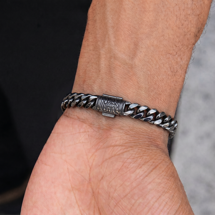 Miami Cuban Chain Bracelet in Black Rhodium - 8mm