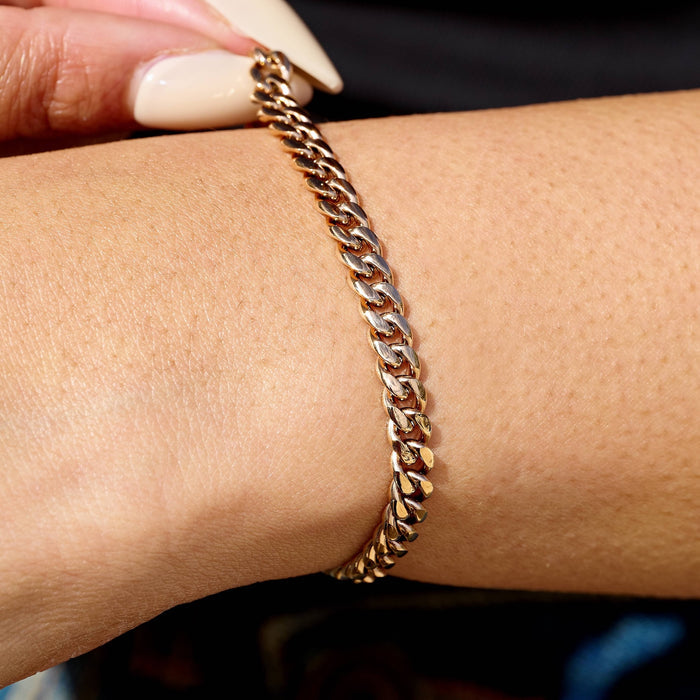 Miami Cuban Chain Bracelet in Rose Gold - 5mm
