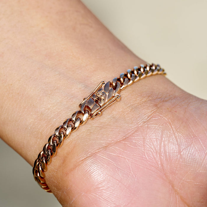 Miami Cuban Chain Bracelet in Rose Gold - 5mm