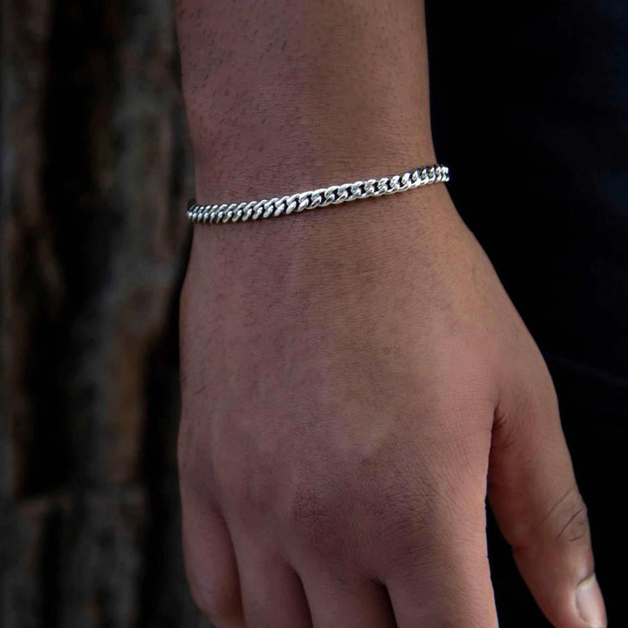 Miami Cuban Chain Bracelet in Sterling Silver - 5mm