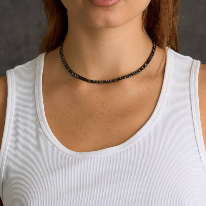 Miami Cuban Chain Necklace in Black - 5mm