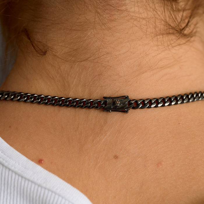 Miami Cuban Chain Necklace in Black - 5mm