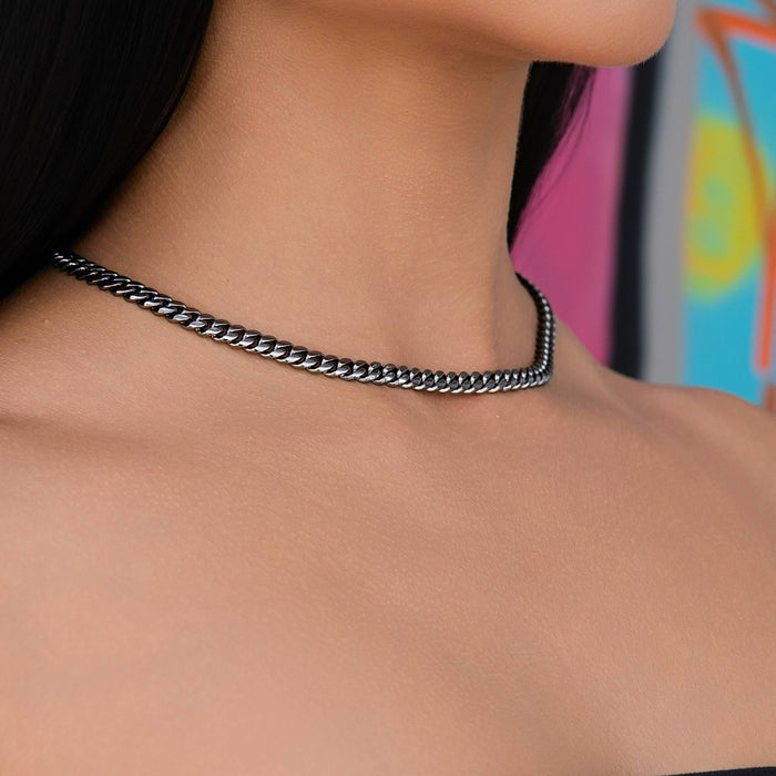 Miami Cuban Chain Necklace in Black Rhodium - 6mm