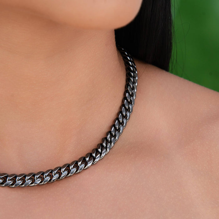 Miami Cuban Chain Necklace in Black Rhodium - 8mm