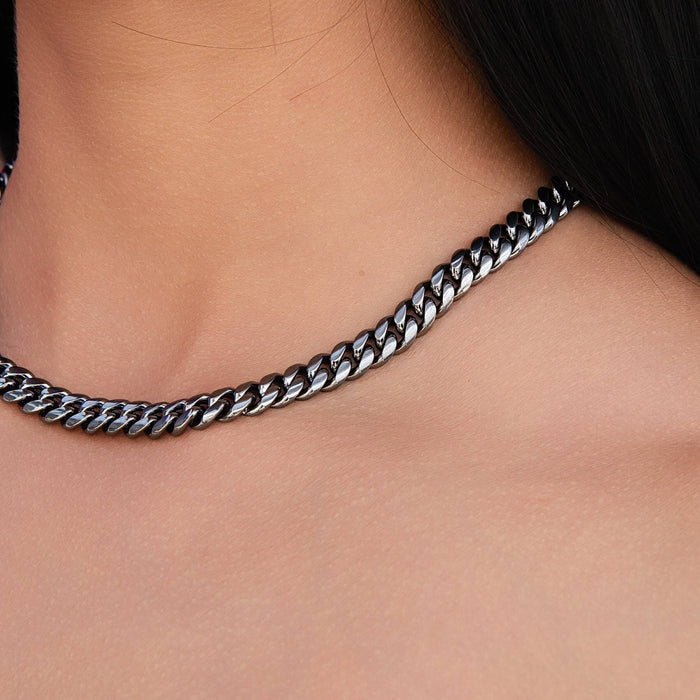 Miami Cuban Chain Necklace in Black Rhodium - 8mm