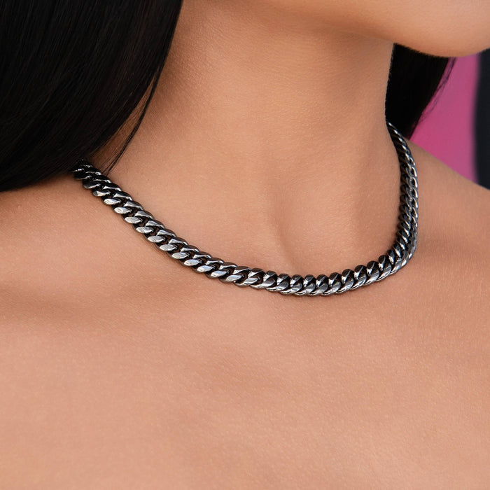 Miami Cuban Chain Necklace in Black Rhodium - 8mm