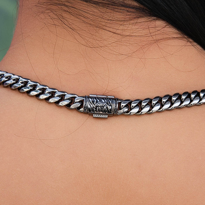 Miami Cuban Chain Necklace in Black Rhodium - 8mm