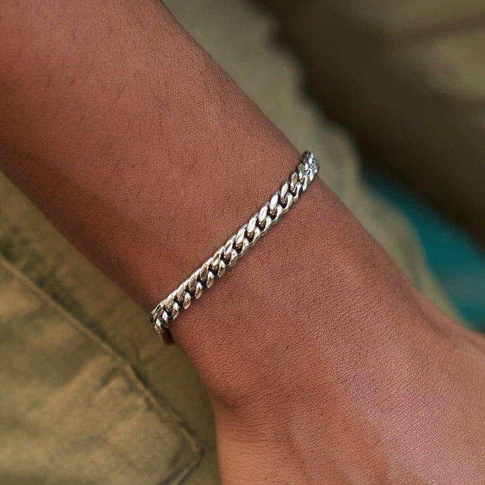Miami Cuban Necklace + Bracelet Gift Bundle in White Gold - 5mm