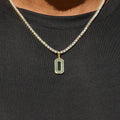 Micro Block Number Pendant in Yellow Gold