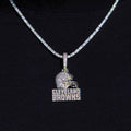 Micro Cleveland Browns Official NFL Logo Pendant Yellow Gold