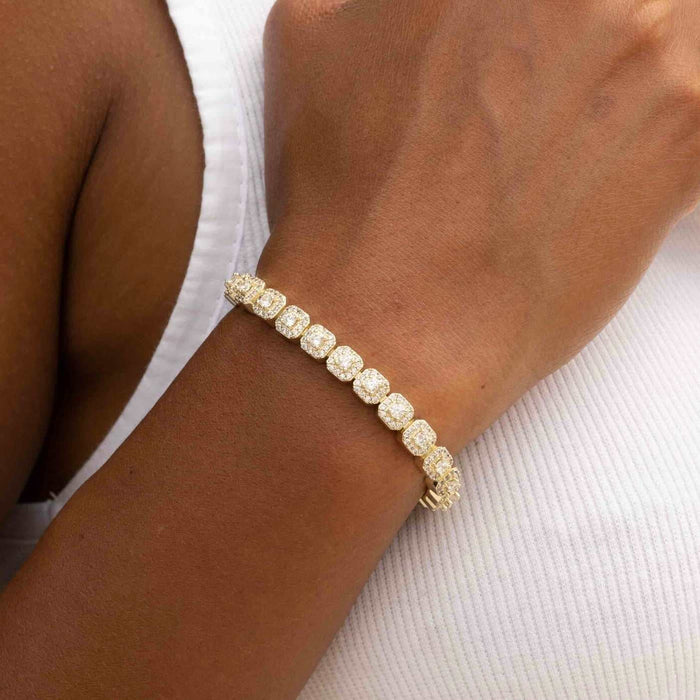 Micro Clustered Tennis Bracelet - Yellow Gold
