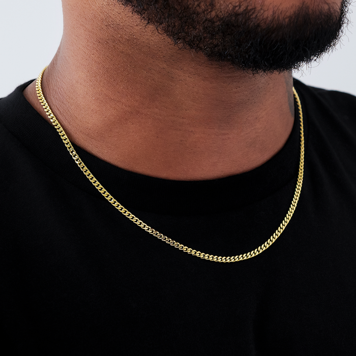 Micro Cuban in Yellow Gold - 3mm