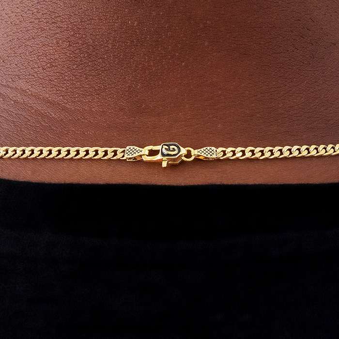 Micro Cuban in Yellow Gold - 3mm